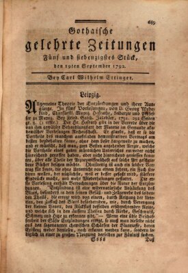 Gothaische gelehrte Zeitungen Mittwoch 19. September 1792