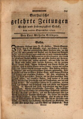 Gothaische gelehrte Zeitungen Samstag 22. September 1792