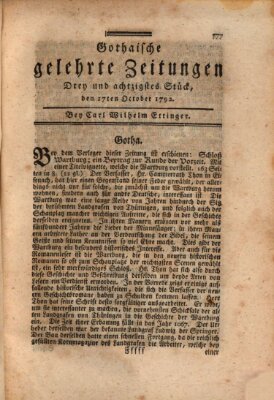 Gothaische gelehrte Zeitungen Mittwoch 17. Oktober 1792