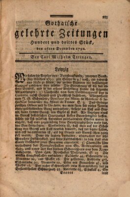 Gothaische gelehrte Zeitungen Mittwoch 26. Dezember 1792