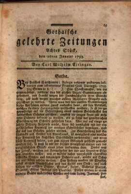 Gothaische gelehrte Zeitungen Samstag 26. Januar 1793