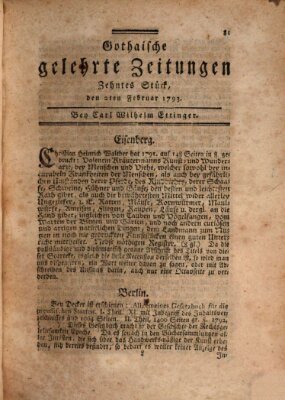 Gothaische gelehrte Zeitungen Samstag 2. Februar 1793