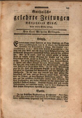 Gothaische gelehrte Zeitungen Samstag 2. März 1793