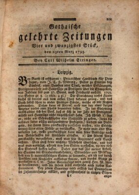 Gothaische gelehrte Zeitungen Samstag 23. März 1793