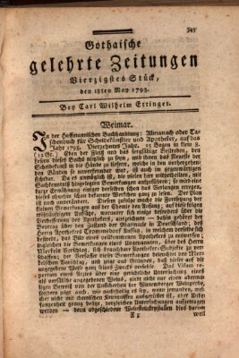 Gothaische gelehrte Zeitungen Samstag 18. Mai 1793