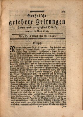 Gothaische gelehrte Zeitungen Samstag 25. Mai 1793