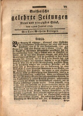 Gothaische gelehrte Zeitungen Mittwoch 19. Juni 1793