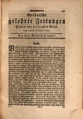 Gothaische gelehrte Zeitungen Mittwoch 17. Juli 1793