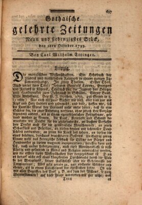 Gothaische gelehrte Zeitungen Mittwoch 2. Oktober 1793