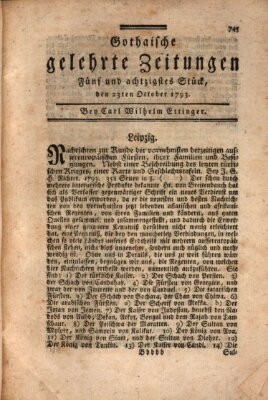 Gothaische gelehrte Zeitungen Mittwoch 23. Oktober 1793