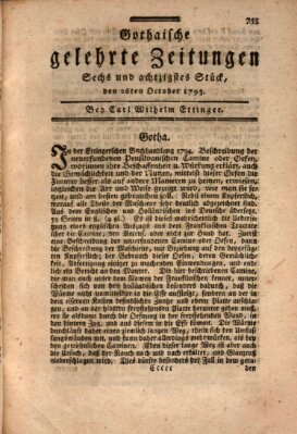 Gothaische gelehrte Zeitungen Samstag 26. Oktober 1793