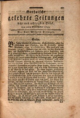 Gothaische gelehrte Zeitungen Samstag 2. November 1793