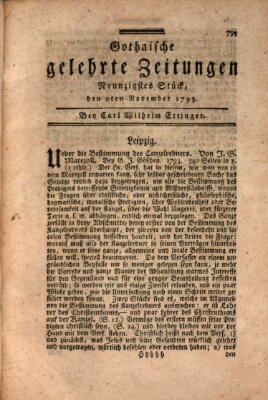 Gothaische gelehrte Zeitungen Samstag 9. November 1793