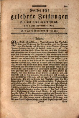 Gothaische gelehrte Zeitungen Mittwoch 13. November 1793