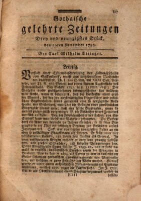 Gothaische gelehrte Zeitungen Mittwoch 20. November 1793