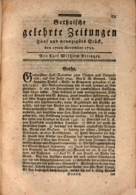 Gothaische gelehrte Zeitungen Mittwoch 27. November 1793