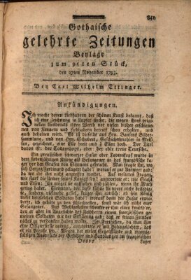 Gothaische gelehrte Zeitungen Mittwoch 27. November 1793