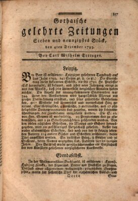 Gothaische gelehrte Zeitungen Mittwoch 4. Dezember 1793