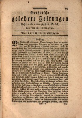 Gothaische gelehrte Zeitungen Samstag 7. Dezember 1793