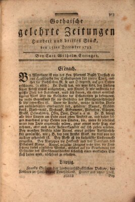 Gothaische gelehrte Zeitungen Mittwoch 25. Dezember 1793