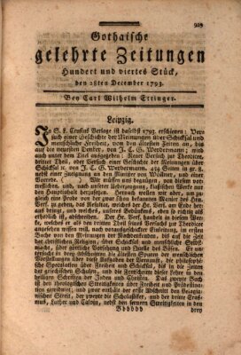 Gothaische gelehrte Zeitungen Samstag 28. Dezember 1793