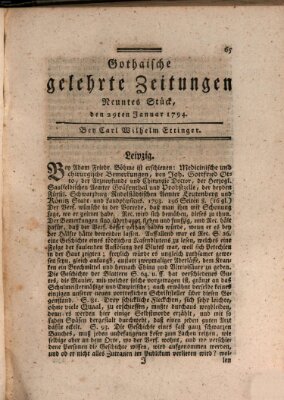 Gothaische gelehrte Zeitungen Mittwoch 29. Januar 1794