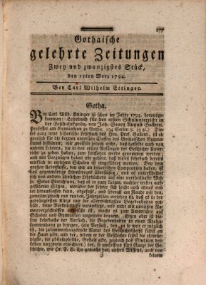 Gothaische gelehrte Zeitungen Samstag 15. März 1794