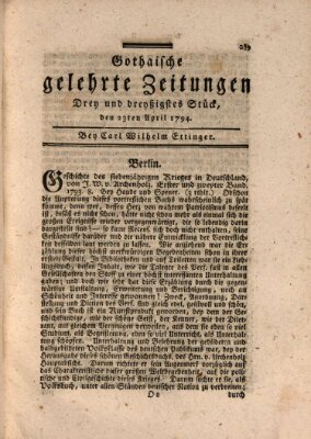 Gothaische gelehrte Zeitungen Mittwoch 23. April 1794