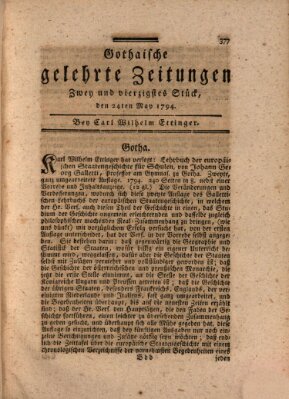 Gothaische gelehrte Zeitungen Samstag 24. Mai 1794