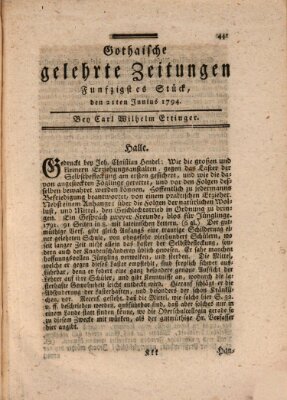 Gothaische gelehrte Zeitungen Samstag 21. Juni 1794