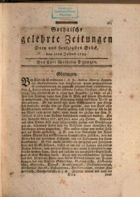 Gothaische gelehrte Zeitungen Mittwoch 2. Juli 1794