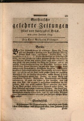 Gothaische gelehrte Zeitungen Mittwoch 9. Juli 1794