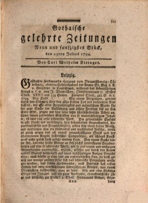 Gothaische gelehrte Zeitungen Mittwoch 23. Juli 1794