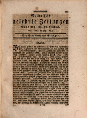 Gothaische gelehrte Zeitungen Samstag 16. August 1794