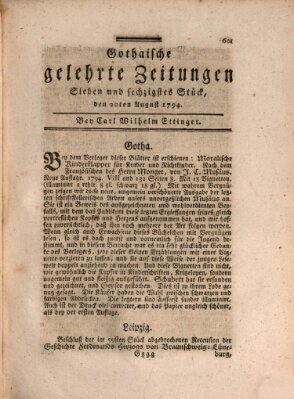 Gothaische gelehrte Zeitungen Mittwoch 20. August 1794