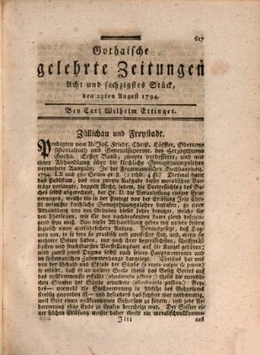 Gothaische gelehrte Zeitungen Samstag 23. August 1794