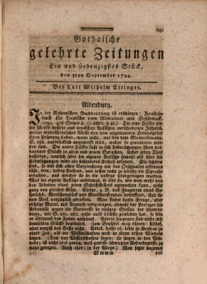 Gothaische gelehrte Zeitungen Mittwoch 3. September 1794