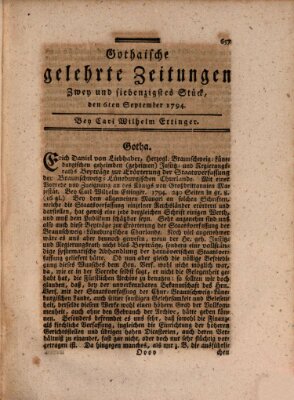 Gothaische gelehrte Zeitungen Samstag 6. September 1794