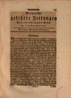 Gothaische gelehrte Zeitungen Mittwoch 10. September 1794