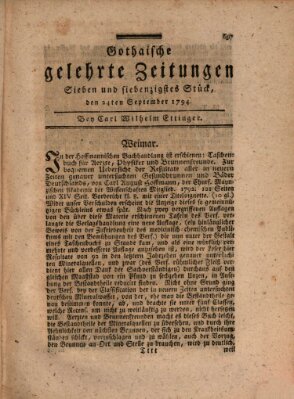 Gothaische gelehrte Zeitungen Mittwoch 24. September 1794