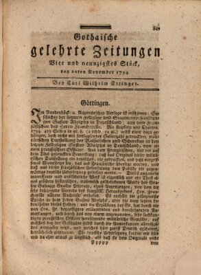 Gothaische gelehrte Zeitungen Samstag 22. November 1794