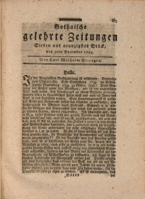 Gothaische gelehrte Zeitungen Mittwoch 3. Dezember 1794