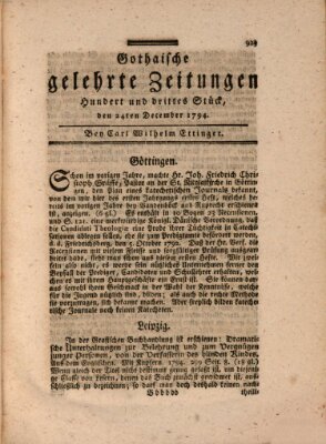 Gothaische gelehrte Zeitungen Mittwoch 24. Dezember 1794