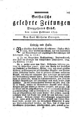 Gothaische gelehrte Zeitungen Mittwoch 11. Februar 1795