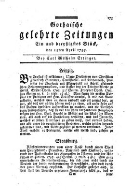 Gothaische gelehrte Zeitungen Mittwoch 15. April 1795