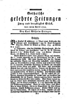 Gothaische gelehrte Zeitungen Samstag 18. April 1795