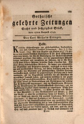 Gothaische gelehrte Zeitungen Samstag 15. August 1795