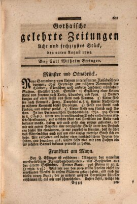 Gothaische gelehrte Zeitungen Samstag 22. August 1795