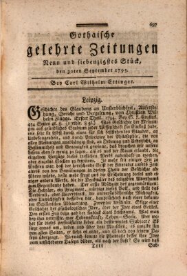 Gothaische gelehrte Zeitungen Mittwoch 30. September 1795