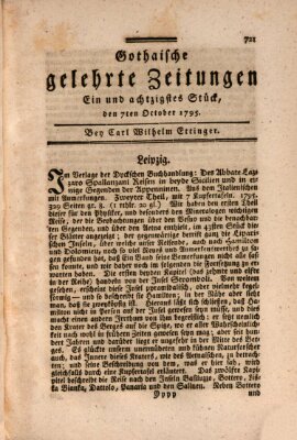 Gothaische gelehrte Zeitungen Mittwoch 7. Oktober 1795